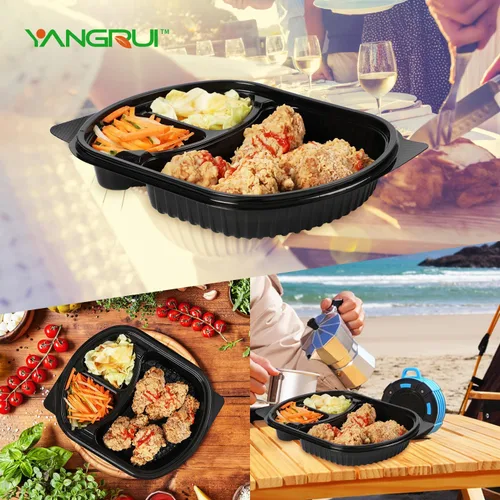 Vista 6 de YANGRUI Contenedor de preparación de comidas, paquete de 30 recipientes de 30 onzas sin BPA reutilizables para llevar con tapas, envoltura