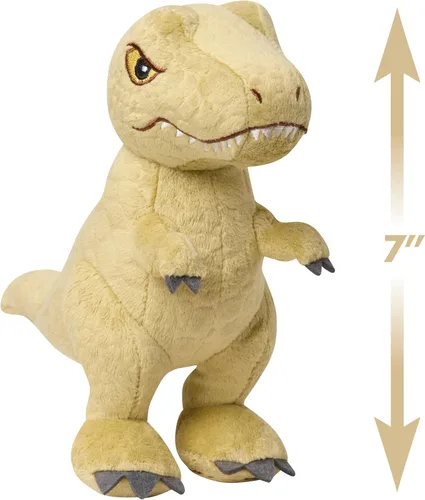 Vista 3 de JURASSIC WORLD T-Rex - Dinosaurio de peluche pequeño de 7 pulgadas, animal de peluche, juguetes para niños a partir de 3 años Just Play