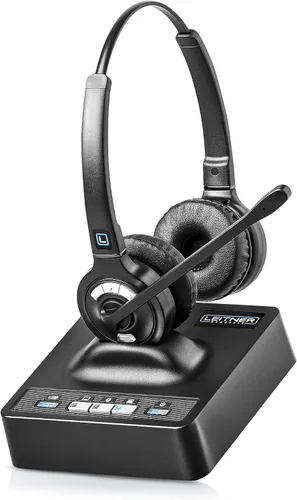 Vista 7 de Leitner LH675 Auriculares inalámbricos de oficina 3 en 1 con micrófono - Auriculares inalámbricos DECT para teléfono de oficina, computadora