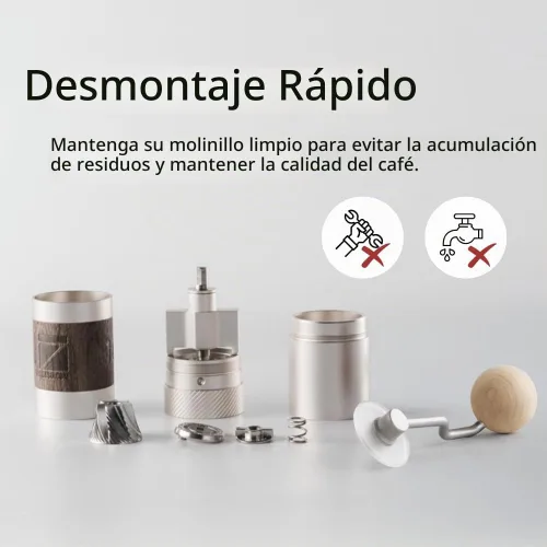 Vista 10 de 1Zpresso Molinillo de café manual Q – Mango de manivela con rebaba cónica de acero inoxidable, adecuado para goteo, prensa francesa, preparación