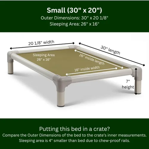 Vista 26 de Kuranda Cama elevada para mascotas a prueba de masticación - PVC almendra - 25" x 18" - Cordura Nylon - Borgoña