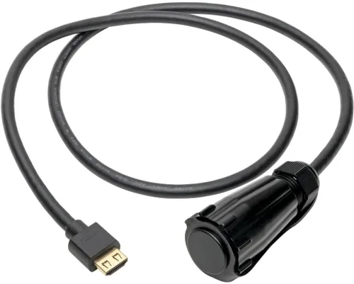 Vista 4 de Tripp Lite Cable HDMI de alta velocidad con conector IP67 protegido (M/HDMI industrial, Ethernet, 4K, 3 pies (P569-003-IND)