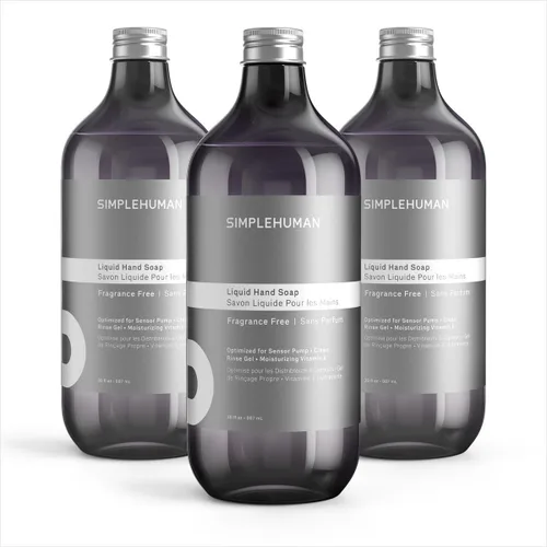 Vista 9 de simplehuman Botella de repuesto de jabón líquido de manos de pepino, 30 onzas líquidas, suave y refrescante aroma de pepino crujiente, vitamina E