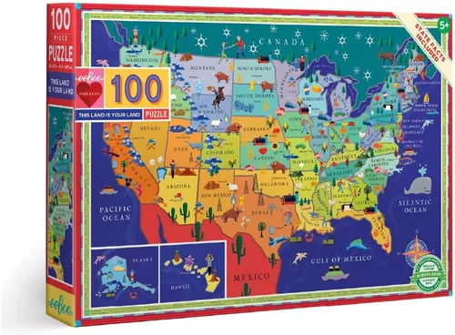 Vista 15 de eeBoo Rompecabezas de 100 piezas para niños – Explorers School of Magic Rompecabezas infantil con temática de mago, piezas grandes para manos