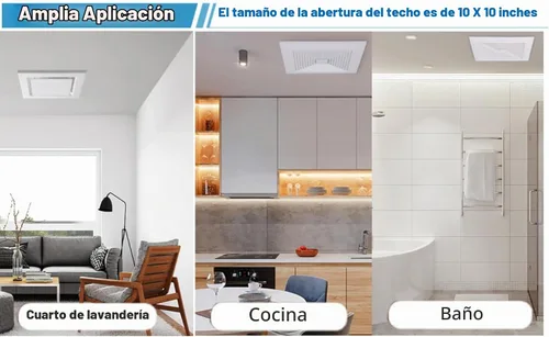 Vista 2 de Nalle Ventilador de ventilación de techo para baño, extractor (no requiere acceso al ático) (120 CFM, 1.2 sones) (estilo B)