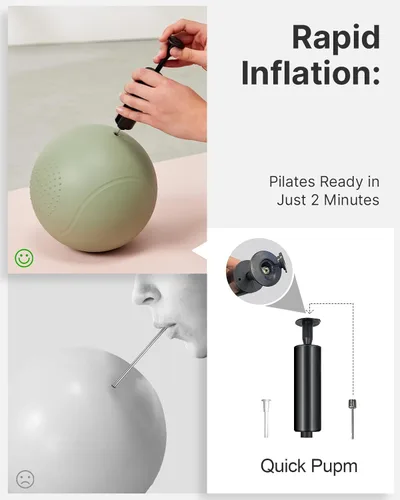 Vista 5 de YOTTOY Pelota de ejercicio pequeña, pelota de pilates de 9 pulgadas con tecnología antiestallido para estabilidad, ideal para yoga, pilates, terapia