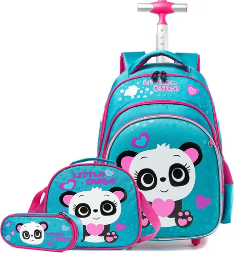 Vista 11 de Meetbelify Mochila con ruedas para niños, mochila con ruedas, equipaje para niños, 01 Azul, Computadora portátil