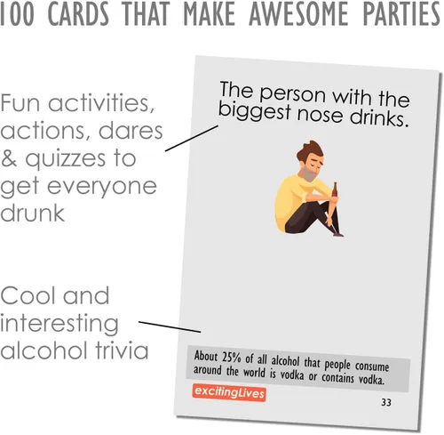 Vista 3 de exciting Lives Juego de beber para fiestas borrachas, divertido juego de beber para adultos para fiestas y preguntas divertidas, divertidas
