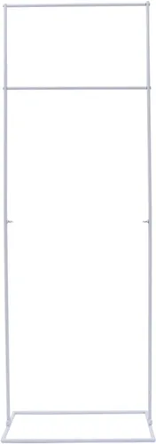 Vista 10 de DYNAMI Soporte de telón de fondo cuadrado blanco para bodas, soporte de arco de metal con base plegable, altura ajustable (1-2m) Soporte rectangular