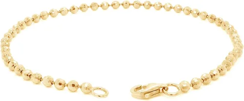 Vista 4 de Wishrocks Italian Crafted 2.4MM 7 Inches Bead Bracelet Jewelry For Women & Girls in 14k Gold Over Sterling Silver, Gift Jewelry for Her, Teen