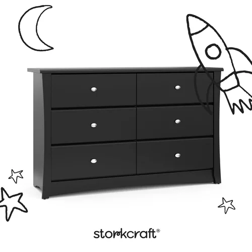 Vista 7 de Cajón de vestidor Stork Craft Crescent 6, Negro