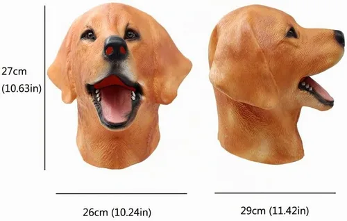 Vista 2 de PartyHop - Máscara Labrador - Máscara de látex para cabeza de perro de Halloween