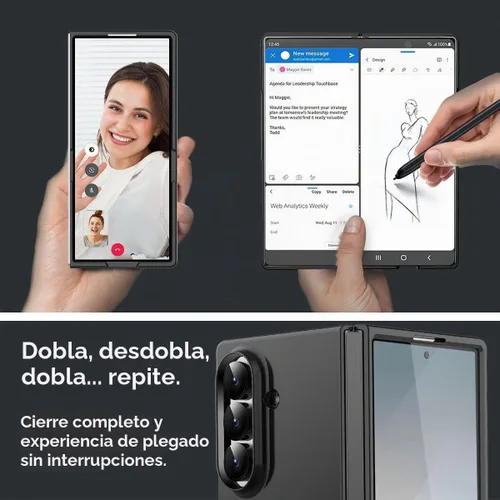 Vista 8 de AICase para Samsung Galaxy Z Fold 7 Funda, Funda de Teléfono Protectora de Ajuste Delgado para Samsung Galaxy Z Fold 7 5G, Negro