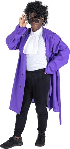 Vista 5 de Disfraz y accesorios de Halloween de príncipe - Abrigo morado peluca blusa gafas