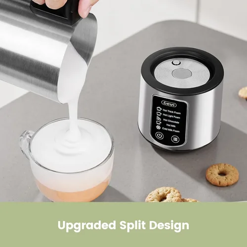 Vista 3 de Gevi Cafetera de capuchino automática de 20 bares, de calentamiento rápido, con espumador de leche espumosa para expreso, latte macchiato, tanque