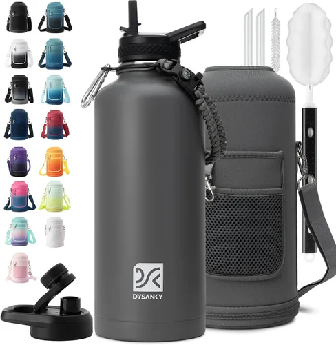 Vista 96 de DYSANKY Botella de agua aislada de 32 onzas, metal al vacío de acero inoxidable grueso, jarra de agua deportiva portátil para gimnasio y senderismo