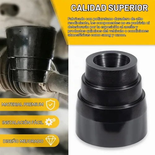 Vista 4 de 8.9104G Topes de parachoques traseros universales para automóviles, camiones y SUV, color negro