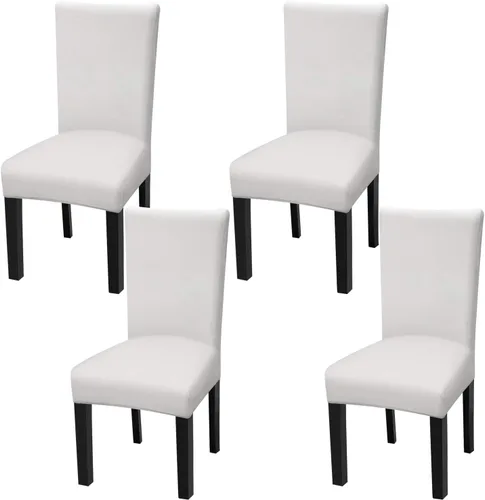 Vista 23 de Fuloon Paquete de 4 Fundas Protectoras para Asientos de Sillas de Comedor Super Ajustadas Elásticas Extraíbles Lavables Cortas para Hotel, Comedor