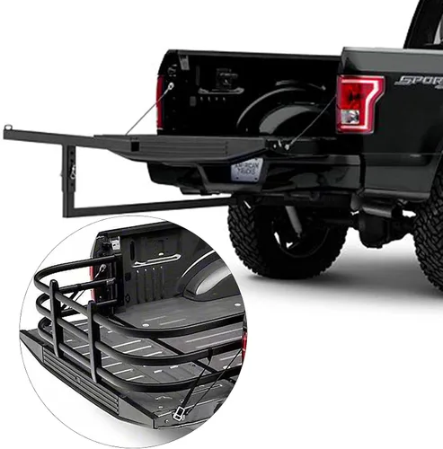 Vista 3 de Extensor universal de caja de camioneta para camionetas de tamaño completo, extensión retráctil de puerta trasera compatible con caja de 4.1 pies a