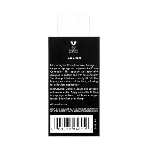 Vista 5 de e.l.f. Esponja correctora de camuflaje, esponja de maquillaje con espuma sin látex y extremos de doble punta para mezclar, vegana y libre