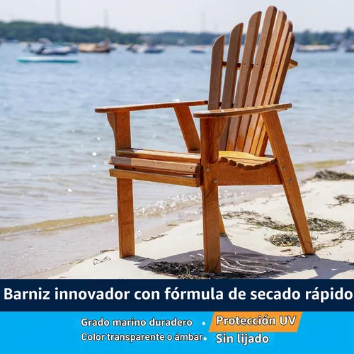 Vista 2 de TotalBoat Halcyon - Barniz marino a base de agua Acabado de poliuretano para madera de secado rápido para barcos, muebles de exterior y Clear Gloss