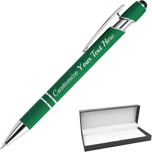 Vista 34 de Bolígrafos personalizados con punta de lápiz digital, bolígrafos grabados personalizados, bolígrafo de bola de tacto suave, bolígrafos con nombre