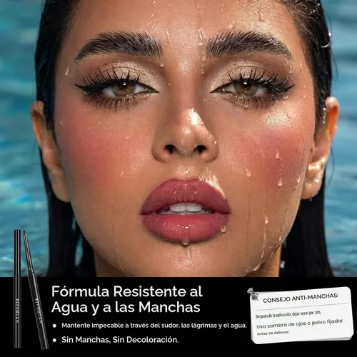 Vista 5 de Delineador de ojos BEPHOLAN D-Tip negro impermeable a prueba de manchas