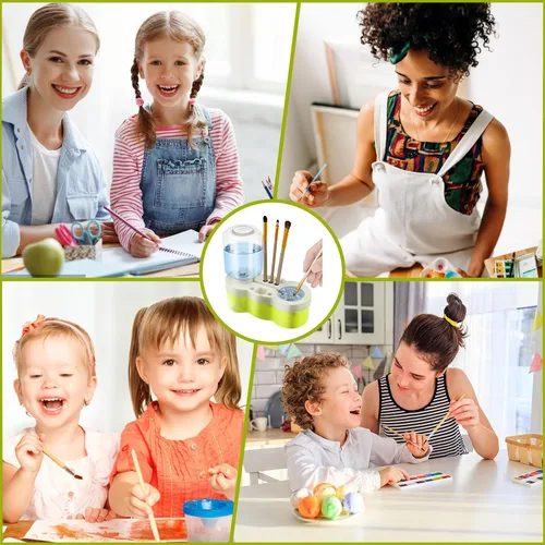Vista 6 de Limpiador de pinceles de pintura para niños 2026 para circulación de agua, limpiador de pinceles de pintura con drenaje dispensador de agua
