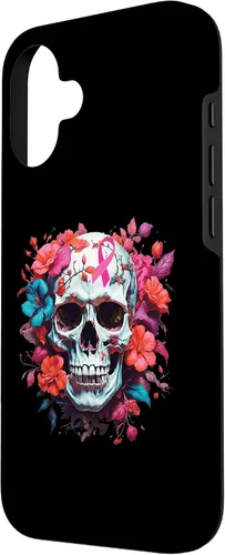 Vista 2 de Breast Cancer Skull Shirt For Women Sugar Skull Pink Ribbon Case for iPhone 16
