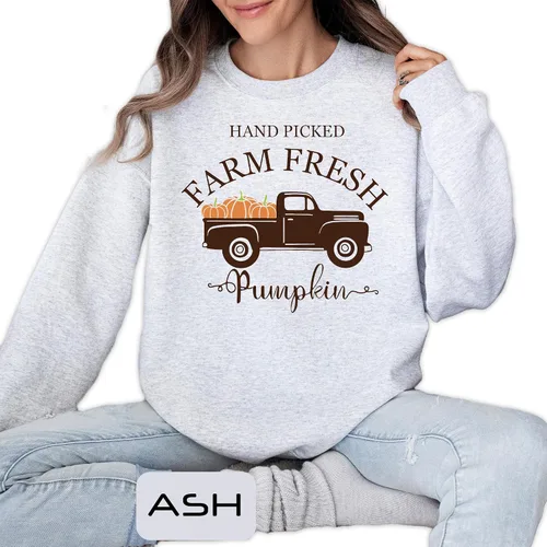 Vista 5 de Hand-Picked Farm Fresh T-Shirts, Farming Clothes For Women And Men, Pumpkin T-Shirts Sweatshirts Hoodies, Pumpkin Farmer Shirts, Farm Truck Shirt