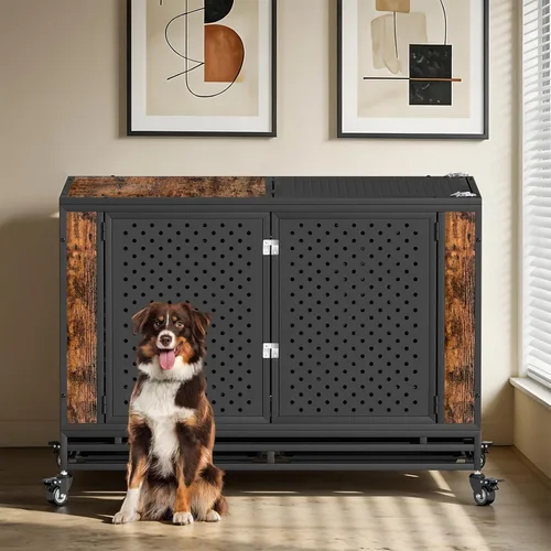 Vista 11 de Snuowu Jaula de perro indestructible resistente de 42 pulgadas para perros de alta ansiedad