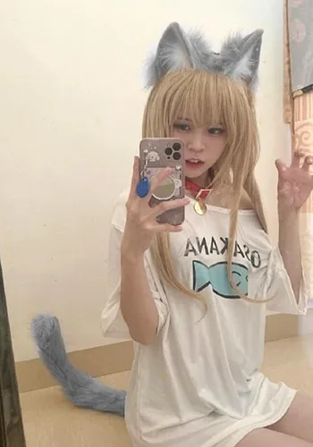 Vista 4 de DAZCOS Cola de zorro de gato multicolor para anime Neko Cosplay disfraz Halloween