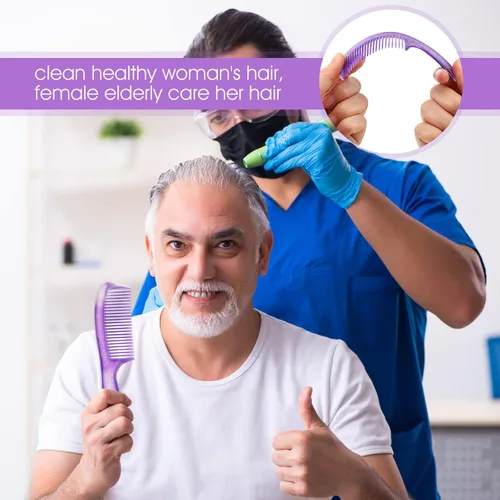 Vista 6 de Nuogo 100 peines coloridos para el cabello a granel para personas sin hogar, desechables, envueltos individualmente, suministros para cuidado