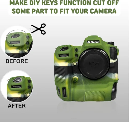 Vista 7 de Funda de cámara para Nikon Z9 - Funda protectora de silicona para cámara réflex digital, jaula desmontable, a prueba de golpes, a prueba de polvo