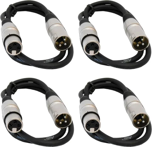 Vista 4 de Audio2000'S ADC2037X2 - Paquete de dos cables XLR macho a XLR hembra de micrófono/parche/escenario/audio/grabación (dos cables de 3 pies)