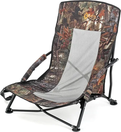 Vista 10 de ARROWHEAD OUTDOOR Silla ciega plegable portátil de caza de pavos con reposabrazos acolchado, pies sin hundimiento y correa para el hombro, Camuflaje