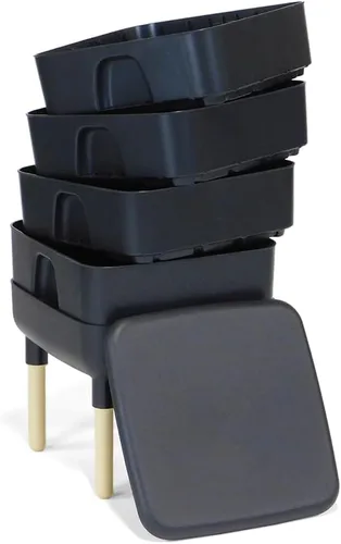 Vista 9 de FCMP Outdoor - The Essential Living Composter, contenedor de 4 bandejas para vermicompostador, color negro