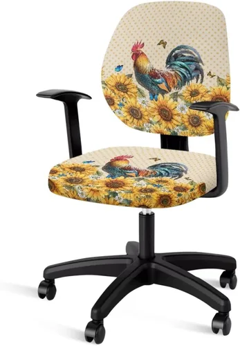 Vista 9 de Talayituse - Funda para silla de oficina o computadora con estampado de estrellas de playa, funda de asiento dividida elástica, extraíble y lavable