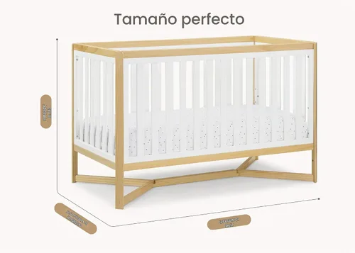 Vista 8 de Delta Children Tribeca - Cuna convertible 4 en 1, color blanco bianca/natural