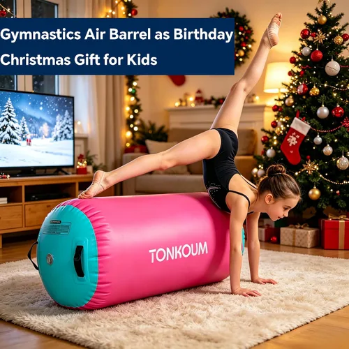 Vista 7 de Colchoneta inflable de gimnasia de 10 pies, 13 pies, 16 pies, 20 pies, para uso doméstico, entrenamiento, animadoras, agua Pink & Mint Green