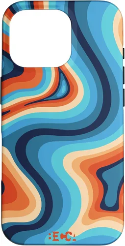 Vista 20 de Funda psicodélica para iPhone 16 Retro Groovy Liquid Swirl Hippie 70's 80's