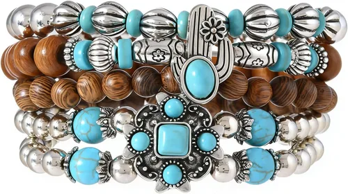 Vista 15 de Pulsera Gótica Ajustable de Cuero Trenzado Punk Multicapa de Estilo Grunge, Conjunto de Pulseras Emo con Brazalete de Metal, Envoltura