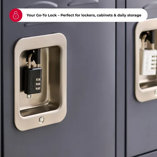 Vista 2 de Master Lock 120Q Candados anchos con llave, 3/4 pulgada, latón macizo, 4 unidades, 647D