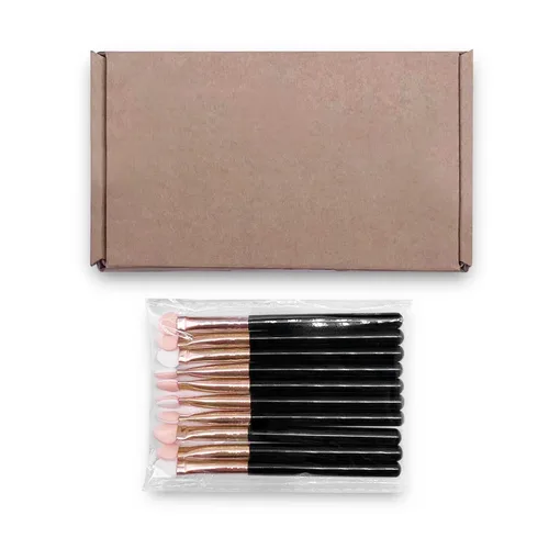 Vista 7 de UorPoto - Juego de brochas de maquillaje para mujeres, 10 piezas, esponja para sombra de ojos, aplicador de doble cara reutilizable Negro 10pcs