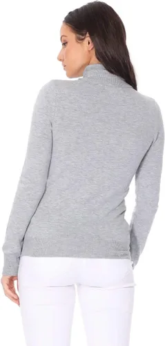 Vista 5 de YEMAK suéter de punto casual básico ligero con cuello redondo y manga 34 para mujer