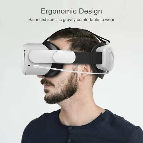 Vista 2 de Elite Head Strap for Oculus Quest 25000 mAh Fast Charging VR Power Adjustable Head Strap Replacement with Enhanced Support and Comfort in VR