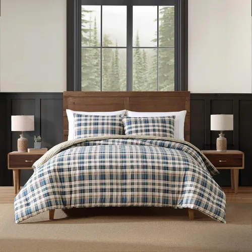Vista 17 de Eddie Bauer - Juego de edredón twin, ropa de cama reversible a cuadros con funda a juego, peso medio para uso durante todo el año, artículos Aliso