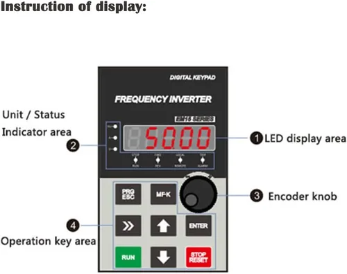 Vista 8 de ATO 1hp VFD 110V Entrada 220V Salida trifásica, variador de frecuencia variable VFD, entrada monofásica de 110V, salida monofásica o trifásica