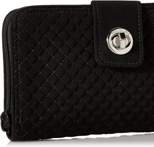 Vista 3 de Vera Bradley Cartera de microfibra Turnlock para mujer con protección RFID