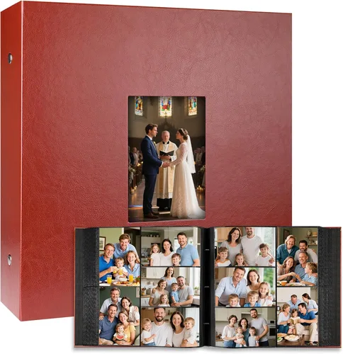 Vista 16 de Aevdor - Álbum de fotos de 4 x 6 pulgadas (10 x 15 cm) con 700 bolsillos, cubierta de cuero, capacidad extragrande para álbumes de fotos familiares